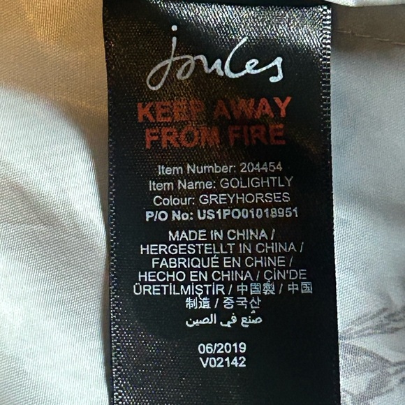 Joules Horse Print Golightly Waterproof Packable Rain  Jacket Gray Women’s 10 - Picture 11 of 15